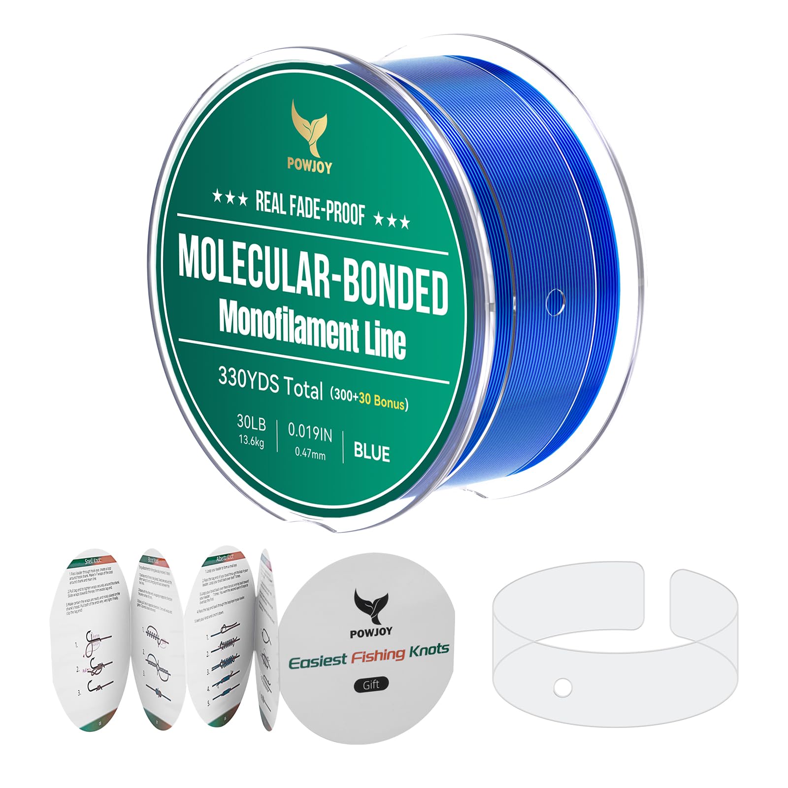Monofilament Fishing Line with Knot Guide Cards for Beginners to Pro