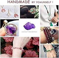 Vista 7 de Cuentas sueltas redondas de gemas naturales, cuentas de cristal de piedra energética para hacer joyas 15" (Cristales de cuarzo de fresa, jades, 6MM)