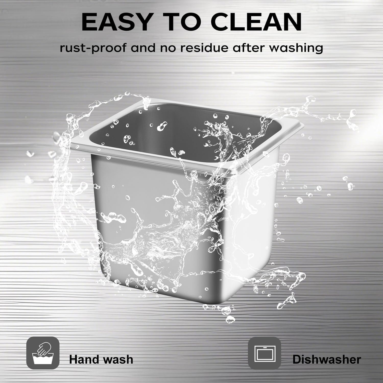 GOLDEN KEY 6 Pack Anti-Jam Hotel Pans, Stainless Steel Chafing Steam Table Pan，1/6 Size 6 Inch Deep, Catering Food Storage Metal Pan for Home, Party, Hotel, Buffet - Image 6