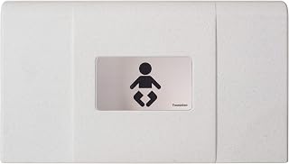 Foundations Ultra Horizontal Wall Mounted Baby Diaper Changing Station, Oversized Changing Surface, Plastic with Stainless Steel Hinge - White Granite (200-EH-03)
