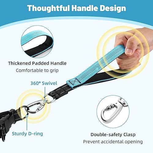 Miniatura 4 de Correa de perro manos libres, correa de cintura con absorción de golpes para pasear al perro, correr, senderismo, cinturón ajustable con riñonera y
