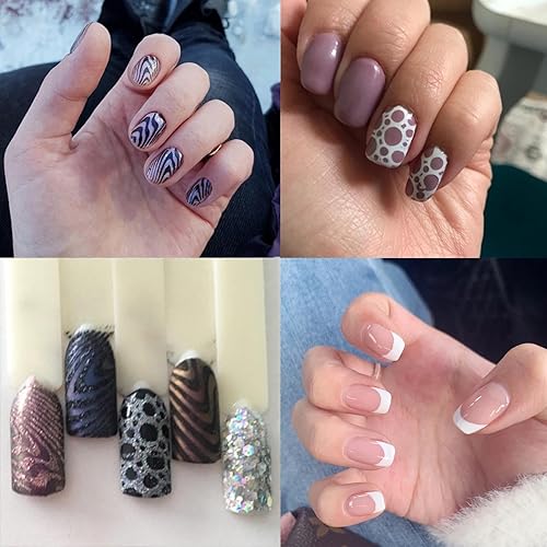 Miniatura 2 de Kit de sello de uñas geométricas para uñas francesas, 3 piezas, placas de sello de uñas, líneas de leopardo, graffiti, plantillas de estampación de