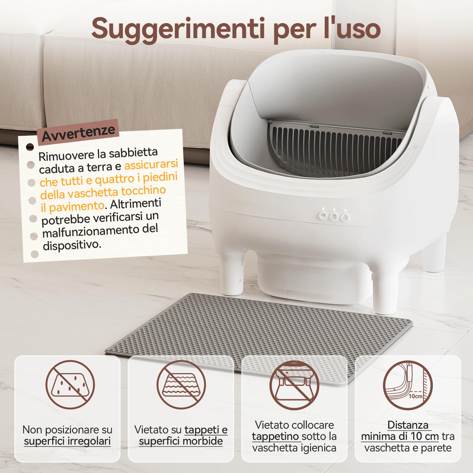 JUMMICO lettiera gatto autopulente，12L lettiera autopulente per gatti xxl