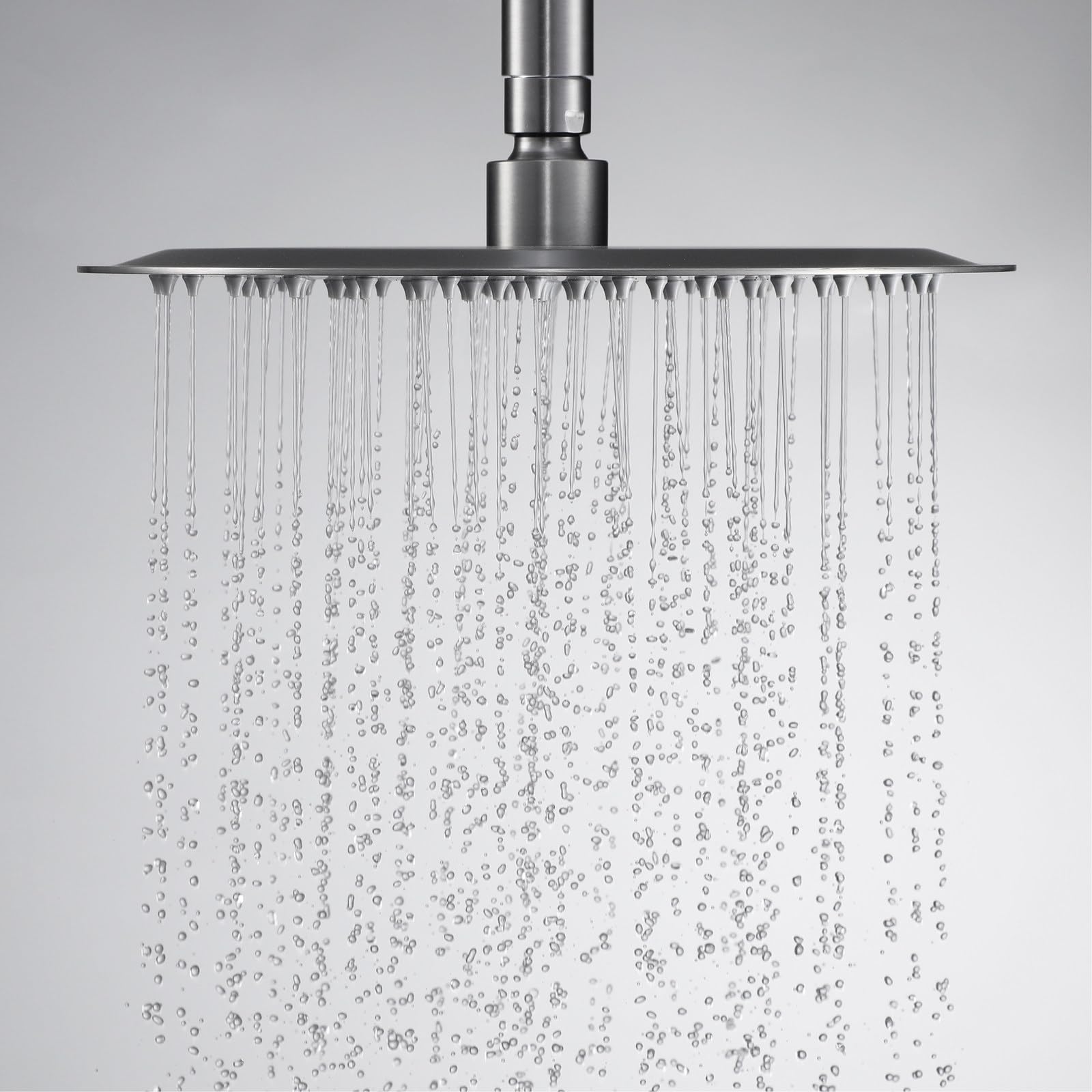 Cabezal de Ducha Lluvia Redondo, Rociador para Ducha Lluvia Acero Inoxidable, Ultrafino, Antical, Boquillas de Silicona, Alcachofa Lluvia para Baño, Hoteles, SPA, Gris Cañón