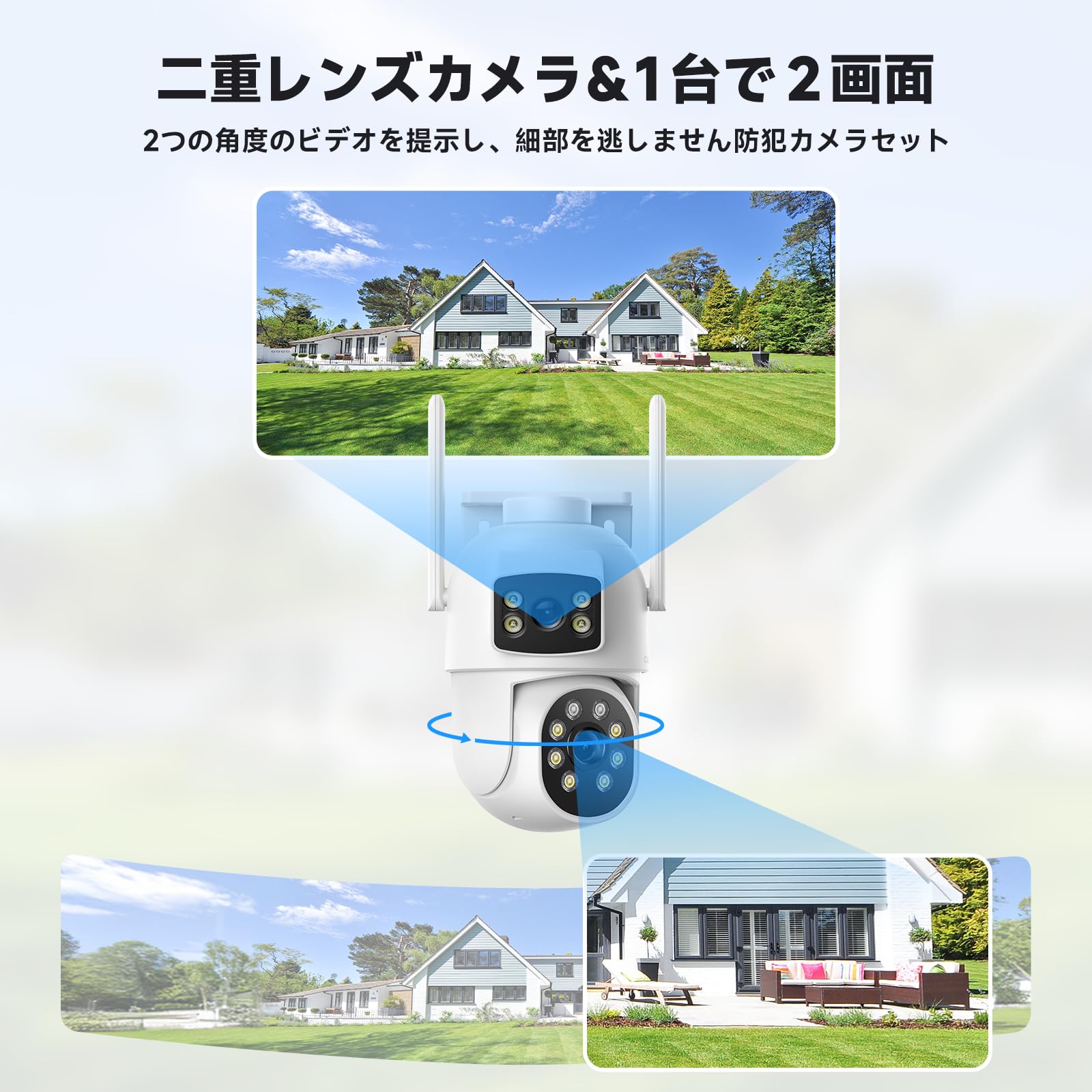 CAMCAMP 防犯カメラ 2台セット 32GB Amazon.co.jp: 【2.4 Ghz/5Ghz対応可能・二つ監視画面】CAMCAMP 防犯