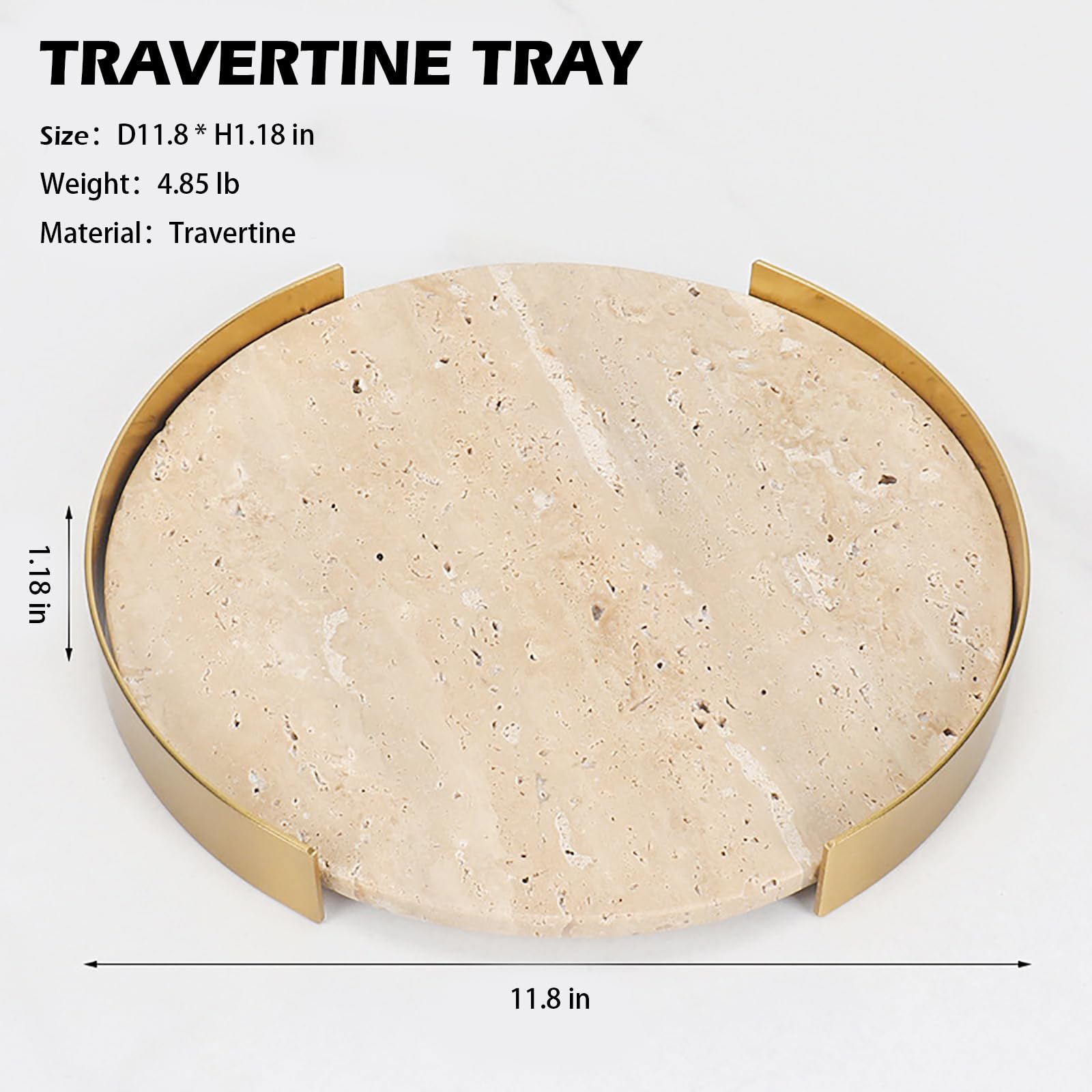 Travertin-Tablett, rund, Marmor, Waschtisch, Badezimmer, Arbeitsplatte, Keramik, dekorative Tabletts für Couchtisch (L)