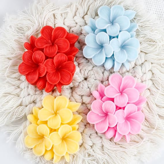 XIAOSHUI Plumeria Candle Mold Frangipani Flower Silicone Mold Flower Resin Casting Molds for Candle Making Resin Aromatherapy Gypsum Wax Soap Clay Craft