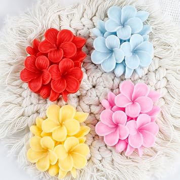 XIAOSHUI Plumeria Candle Mold Frangipani Flower Silicone Mold Flower Resin Casting Molds for Candle Making Resin Aromatherapy Gypsum Wax Soap Clay Craft