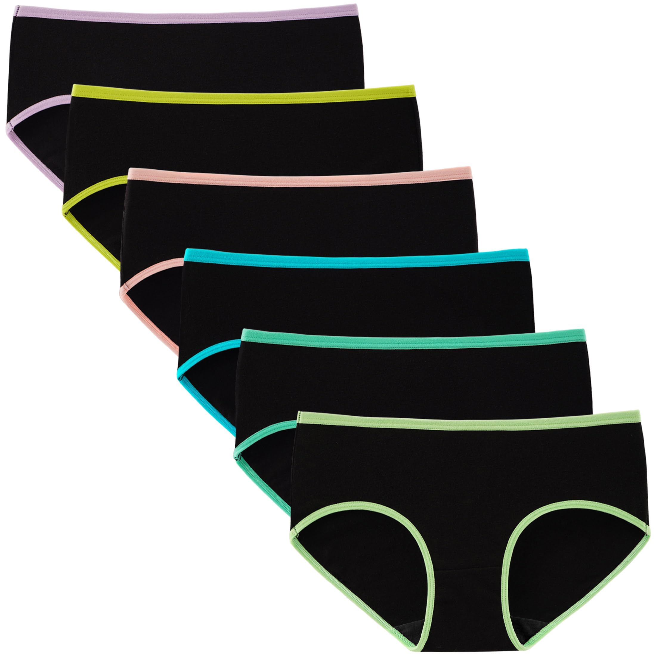 INNERSY Culotte pour Adolescente Fille en Coton Doux sous-vêtements Ado 10 à 16 Ans Lot de 6