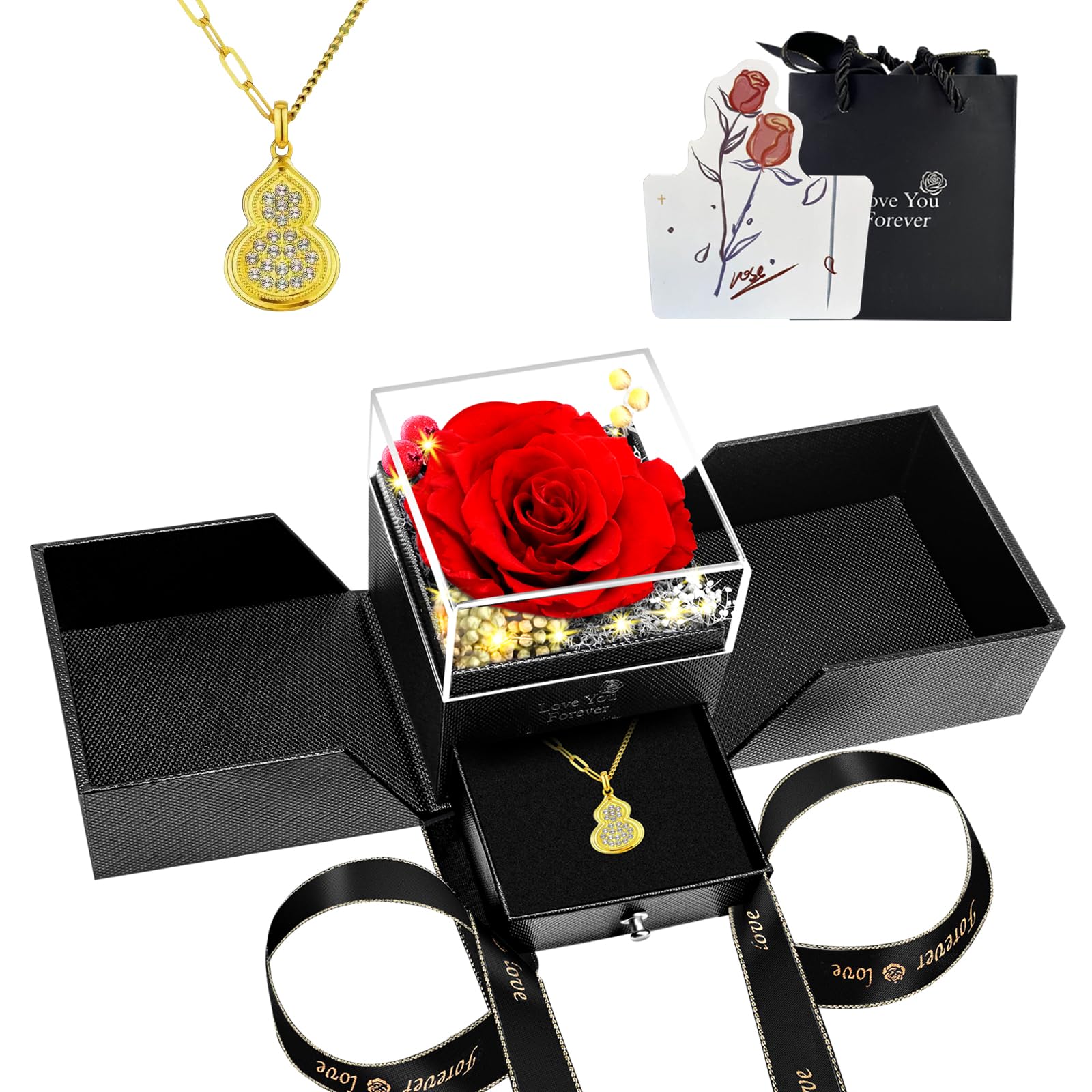 Preserved Real Rose Gift Box, Mothers Day Gifts for Mom, Eternal Flowers for Her Wife, Anniversary for Mom
