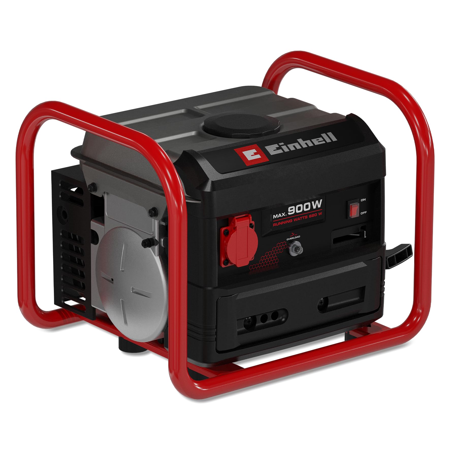 Einhell Generador eléctrico (gasolina) TC-PG 900 | potencia máxima 900 W | potencia continua máx. 680 W | depósito de 4,2 l | motor de 2 tiempos | 230 V | 6,6 h a 2/3 de carga