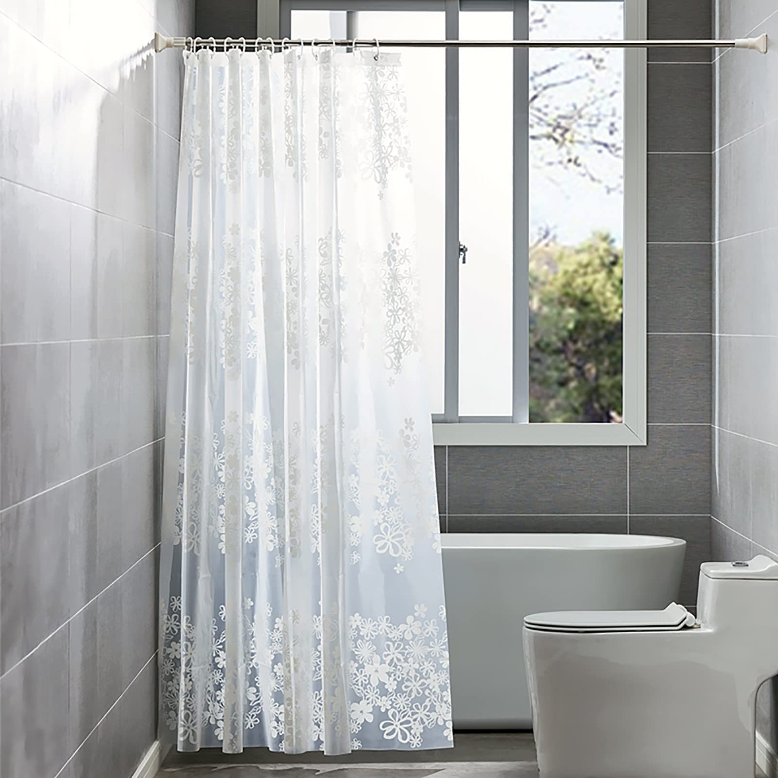 Tenda da doccia in tessuto PEVA, decorazione per bagno d'albergo, tessuto impermeabile e lavabile in lavatrice, 72 L x 72 A | Leroy Merlin