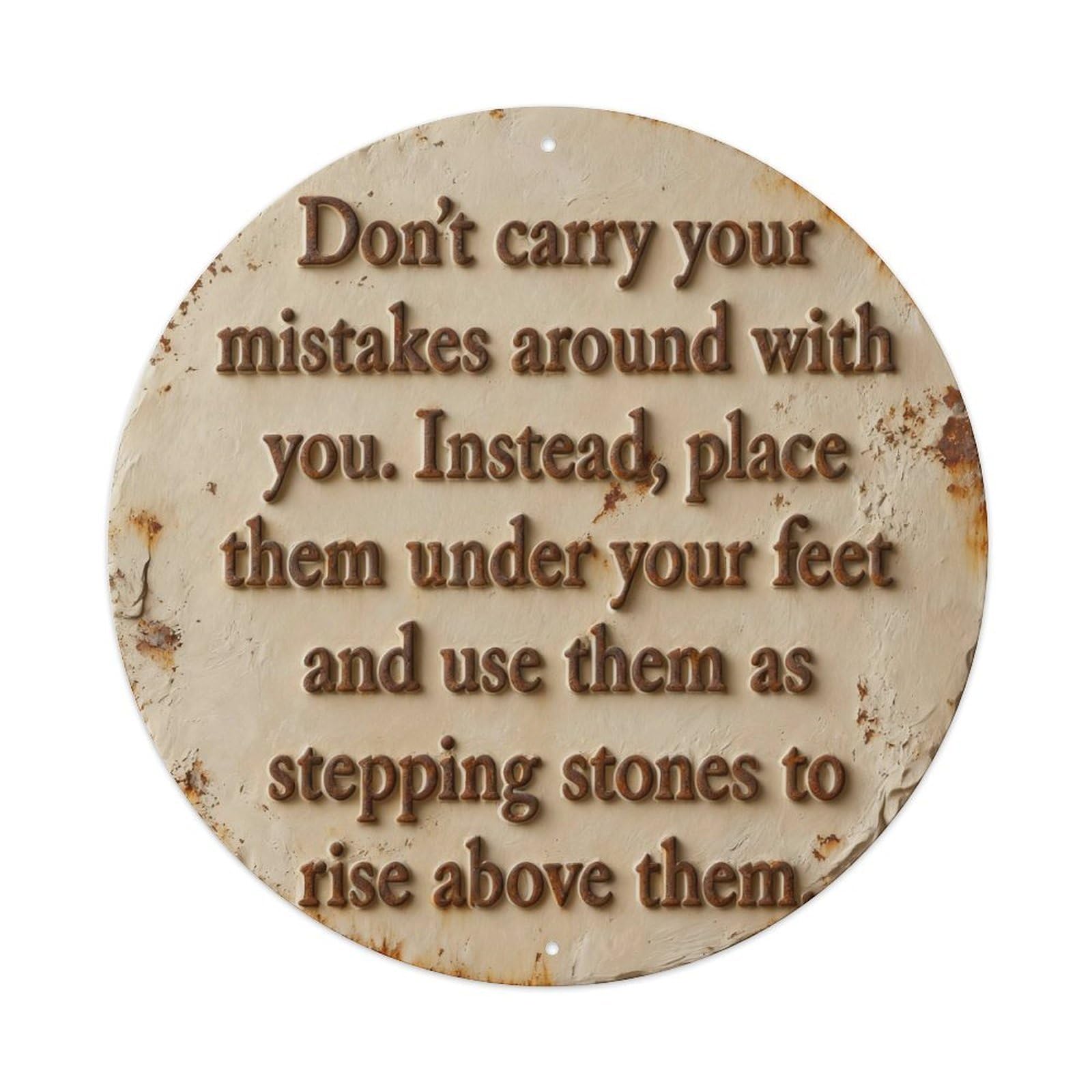 Zlatcbu Vintage Don't Carry Mistakes Use As Stepping Stones Metal Tin Sign Retro Wall Art Poster, Decor For Home Living Room Bar Cafe Garage, 8X8 Inch