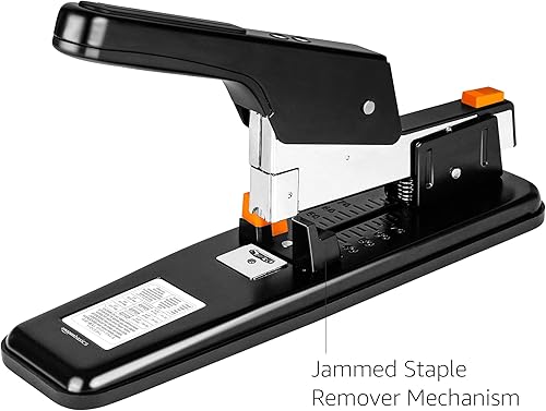 Vista 47 de Yaxa Basics Engrapadora resistente, 130 hojas de alta capacidad, engrapadora de oficina grande con 1000 grapas, color blanco