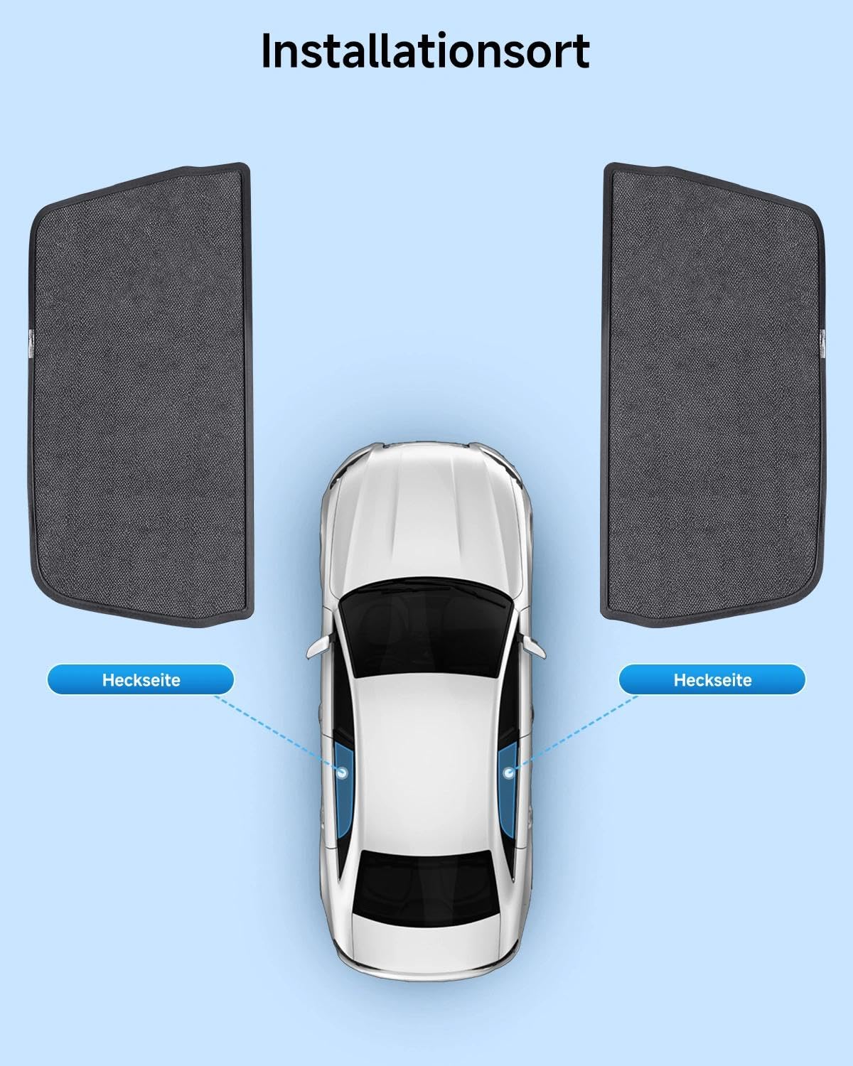 Auto-Sonnenschutz für VW Tiguan (2016–2024) Sonnenblenden hintere Seitenfenster UV-Schutz Wärmeisolierung 2er Set