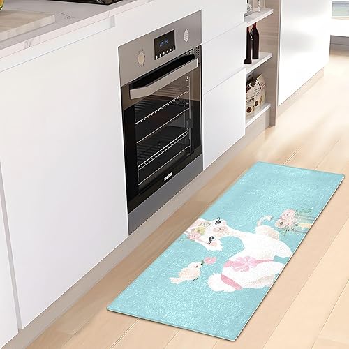 Miniatura 6 de Hermoso tapete de baño Alpacas de 39 x 20 pulgadas, extra suave y cómodo, tapete de baño de felpa lanudo antideslizante, tapete de baño para suelo