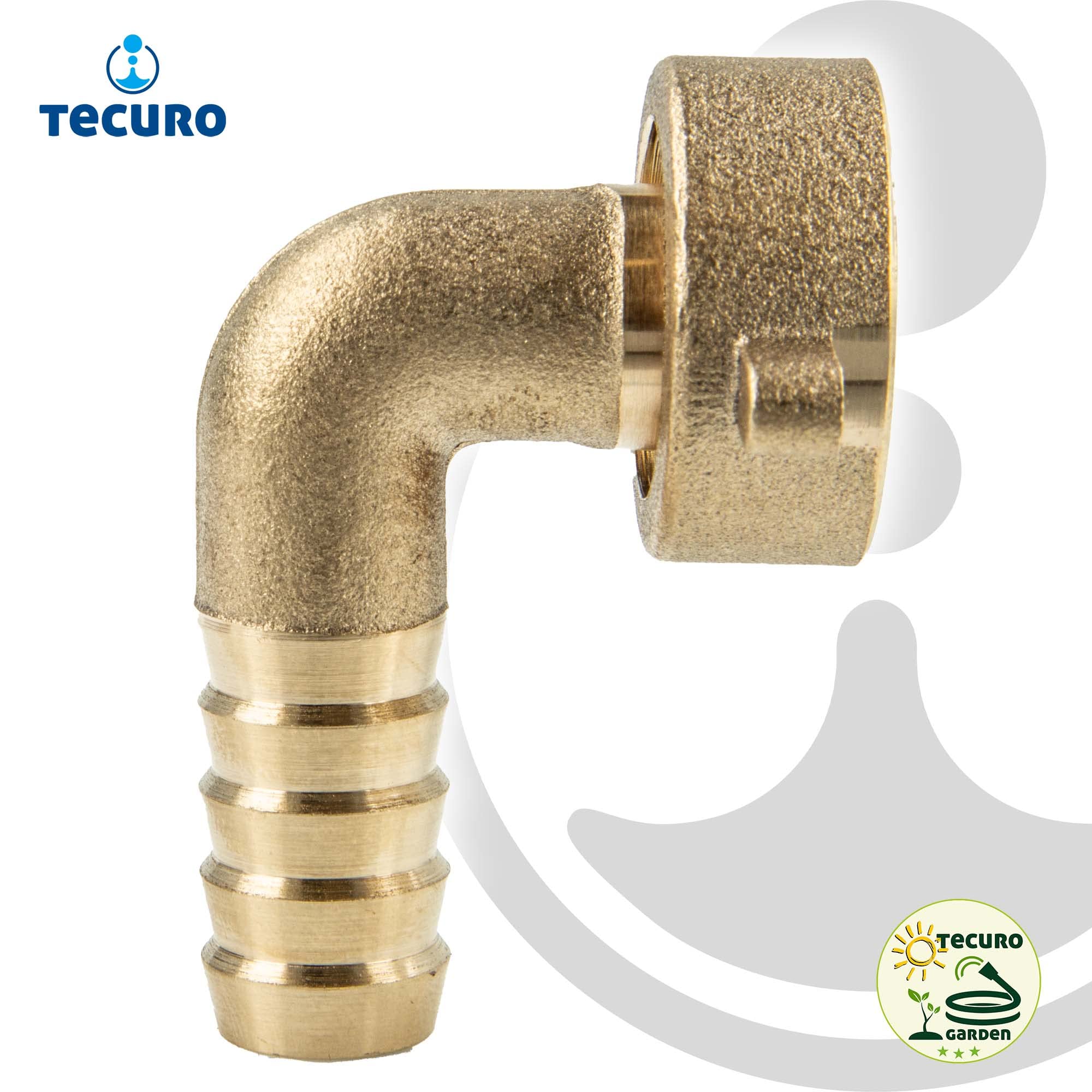 tecuro Schlauchverschraubung mit 3/4 Zoll ÜWM x 90° Tülle Ø 10 mm 