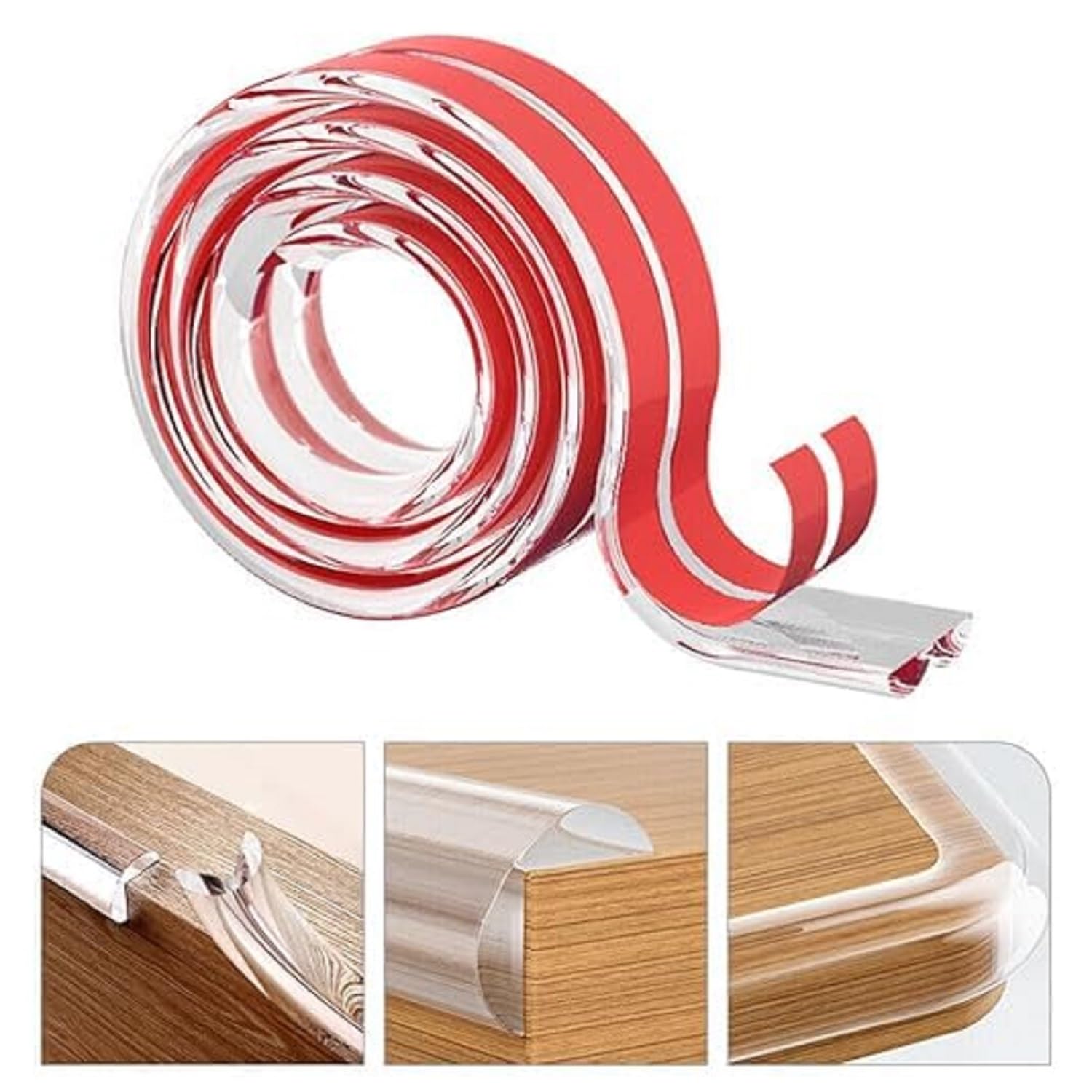 3 Meter Edge Protector, Baby Proofing Edge Protector Strip for Baby, Child Proof Table Edge Protectors Guards Safety Bumper Cover for Furniture Desk Crib Gate Bed Wall Soft Silicone 4
