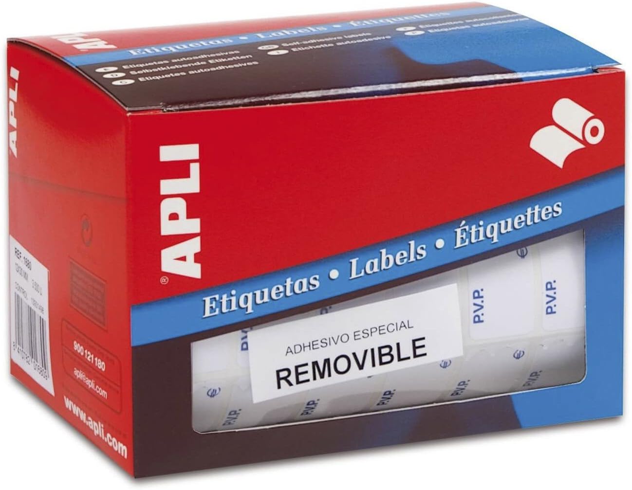 Apli 10084 – Roll of Self-Adhesive Labels, 12 x 18, White
