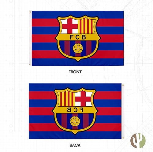 Miniatura 2 de Desert Cactus Bandera del FC Barcelona Barça Barça Fútbol 100% Poliéster Interior Exterior 3x5 pies Banner (Bandera E)