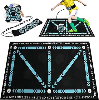 Lafisun Fussball Matte Ballkontrolle, Fußballmatte mit Fussballtrainer, Rutschfest Silent Fussballmatte Training, Stoßdämpfende FußBall Trainingsmatte für Kinder und Erwachsene