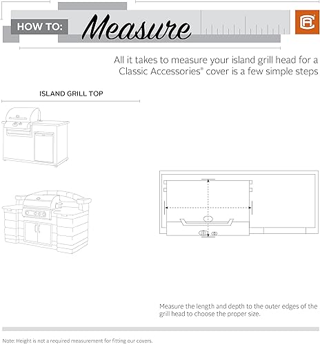 Miniatura 6 de Classic Accessories Cubierta superior para parrilla de barbacoa integrada de 32 pulgadas, resistente al agua, cubierta de parrilla para parrilla al