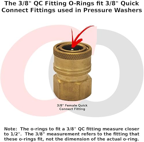 Miniatura 3 de Captain O-Ring - Juntas tóricas para lavadora a presión eléctrica para acoplador rápido de 38", EPDM (paquete de 10) juntas tóricas de 12" para