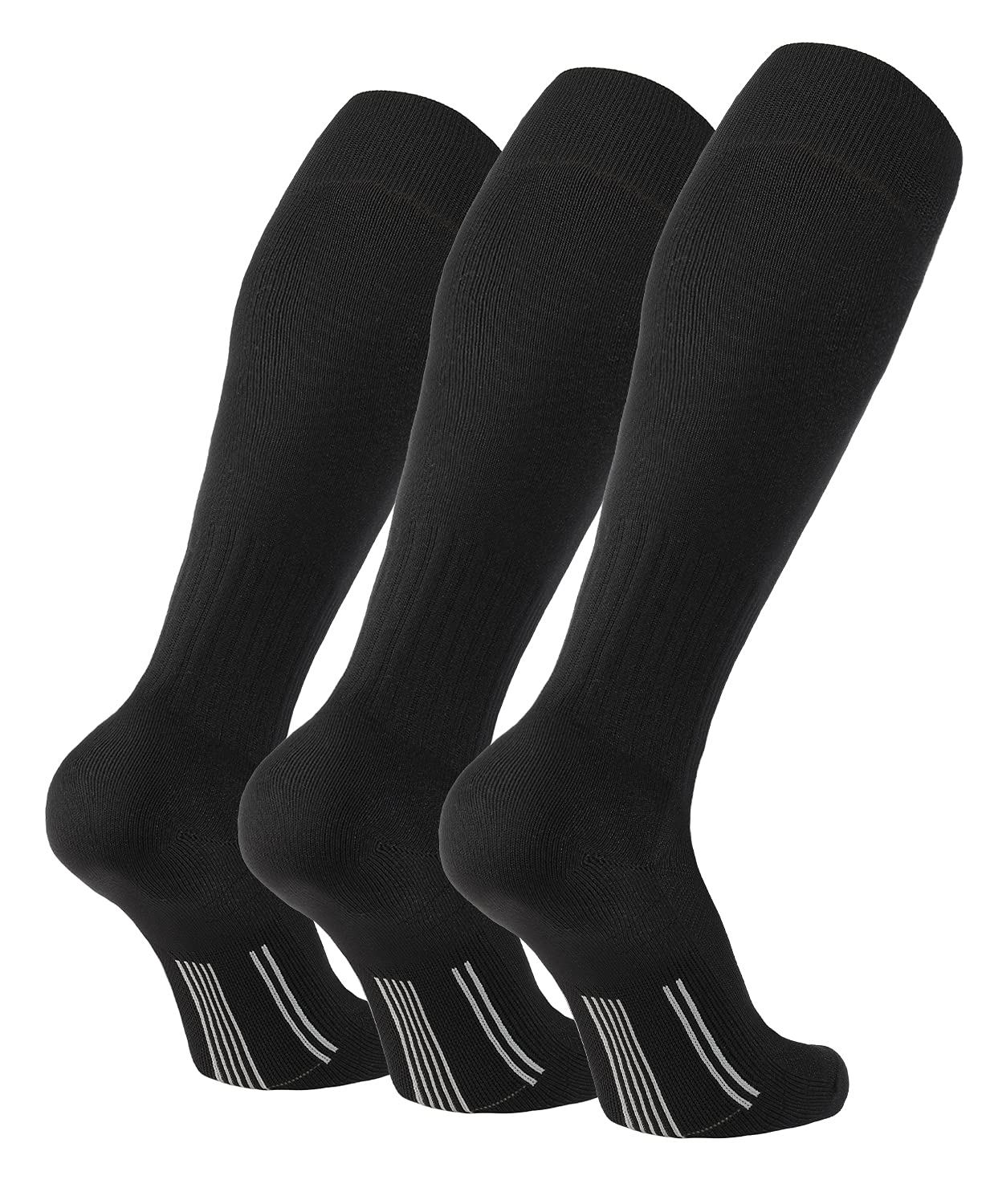 FITRELL 2/3 Pack Soccer Socks Baseball Softball For Youth Kids Boys Girls, Over-The-Calf Football Socks for Adult Men Women