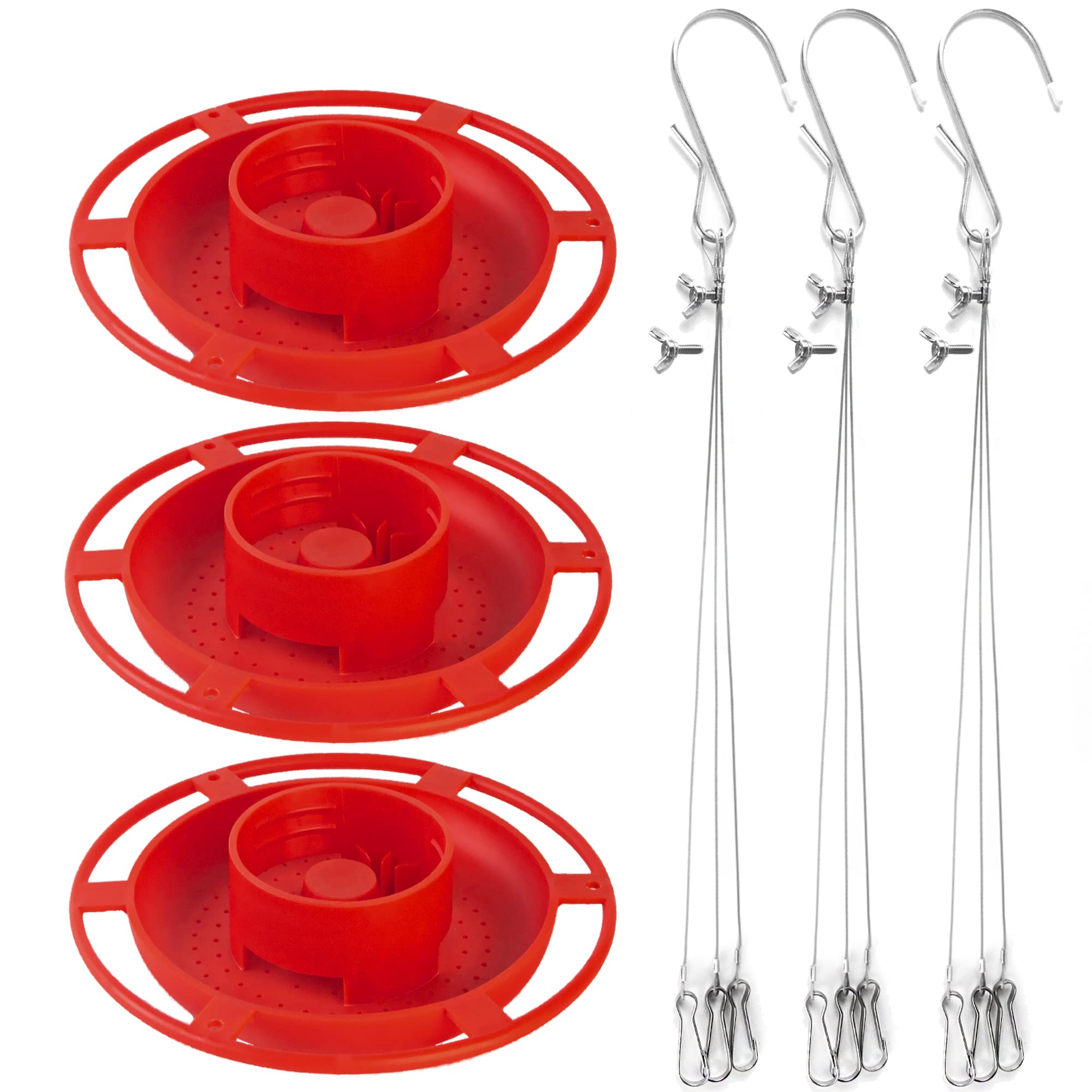 3 PCS | Bird Feeder for Outside Hanging | Cardinal Birds Feeder | Wild Birds Feeder Suitable for Mason Jar (2.75 in Diameter-8/16/24/32oz) | Bird Feeders as Garden Gift Ideas