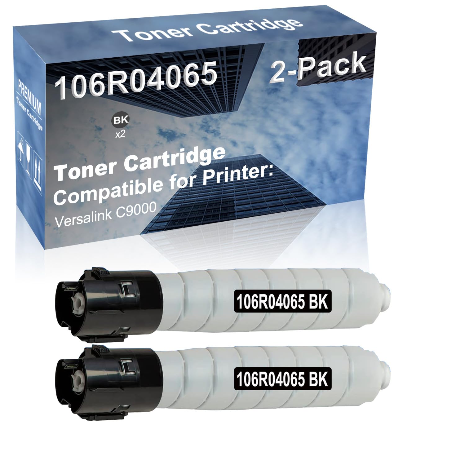 2-Pack (Black) Compatible Versalink C9000 Printer Toner Cartridge High Capacity Replacement for 106R04065 Toner Cartridge
