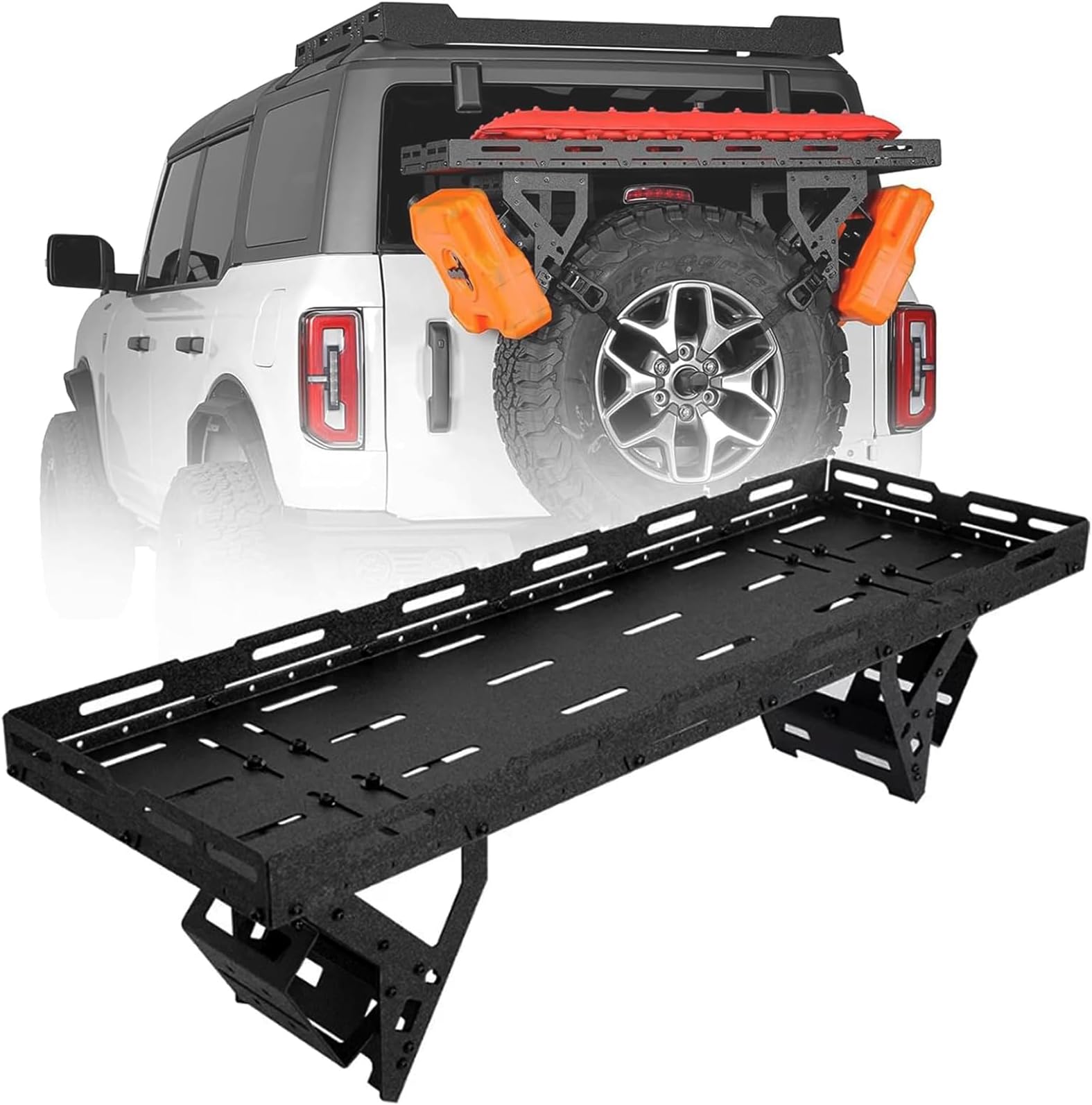 Spare Tire Utility Cargo Basket Rack Storage Tray Replacement for 1976-2024 Jeep Wrangler JK JL TJ YJ CJ with 30" to 40" Spare Tire