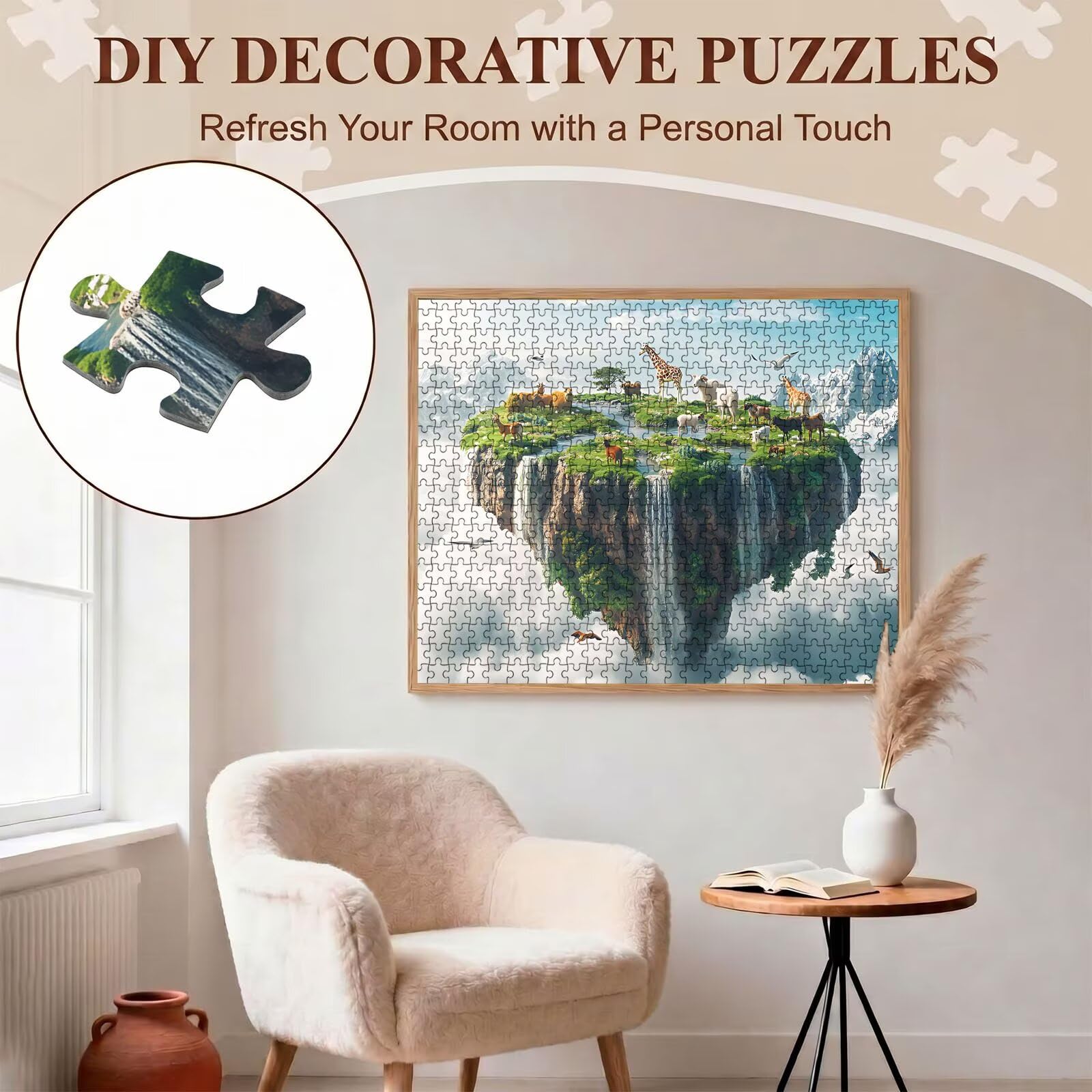 Puzzle 2000 Teile, Holzpuzzle Erwachsene 99 x 70 cm, Kniffliges Denksport Spiel, Großer Puzzlespaß für anspruchsvolle Liebhaber,Familienspiel, Puzzles für Dekor und Geschenk Tier kleine Insel-2 f0-160