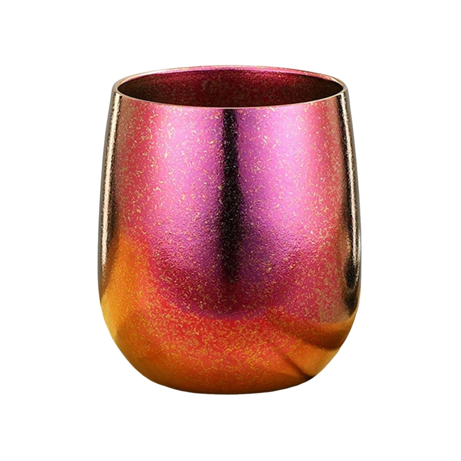 Pure Cup, Double Layer Vacuum Insulated Tumbler with Iced Electroplated Finish, 260ml Egg Shape Camping Mug for Outdoor