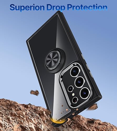 Miniatura 6 de Silverback Funda transparente para Samsung Galaxy S22 Ultra con soporte de anillo, a prueba de golpes, delgada, ligera, funda protectora para Galaxy