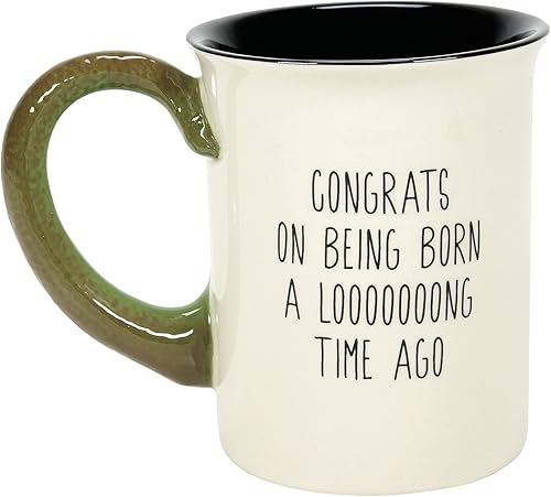 Miniatura 2 de Enesco Our Name is Mud Happy Birthday Old Dinosaur T-Rex - Taza de café esculpida, 16 onzas, multicolor