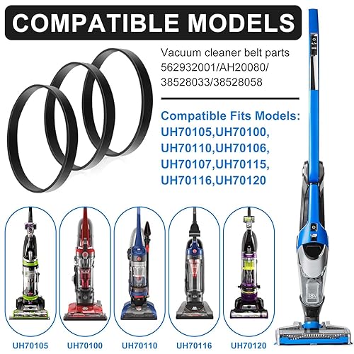 Miniatura 7 de 562932001 - Cinturón de aspiradora, compatible con Hoover Wind Tunnel Aspiradora Accesorio de Repuesto para Aspiradora Adecuado para Modelos