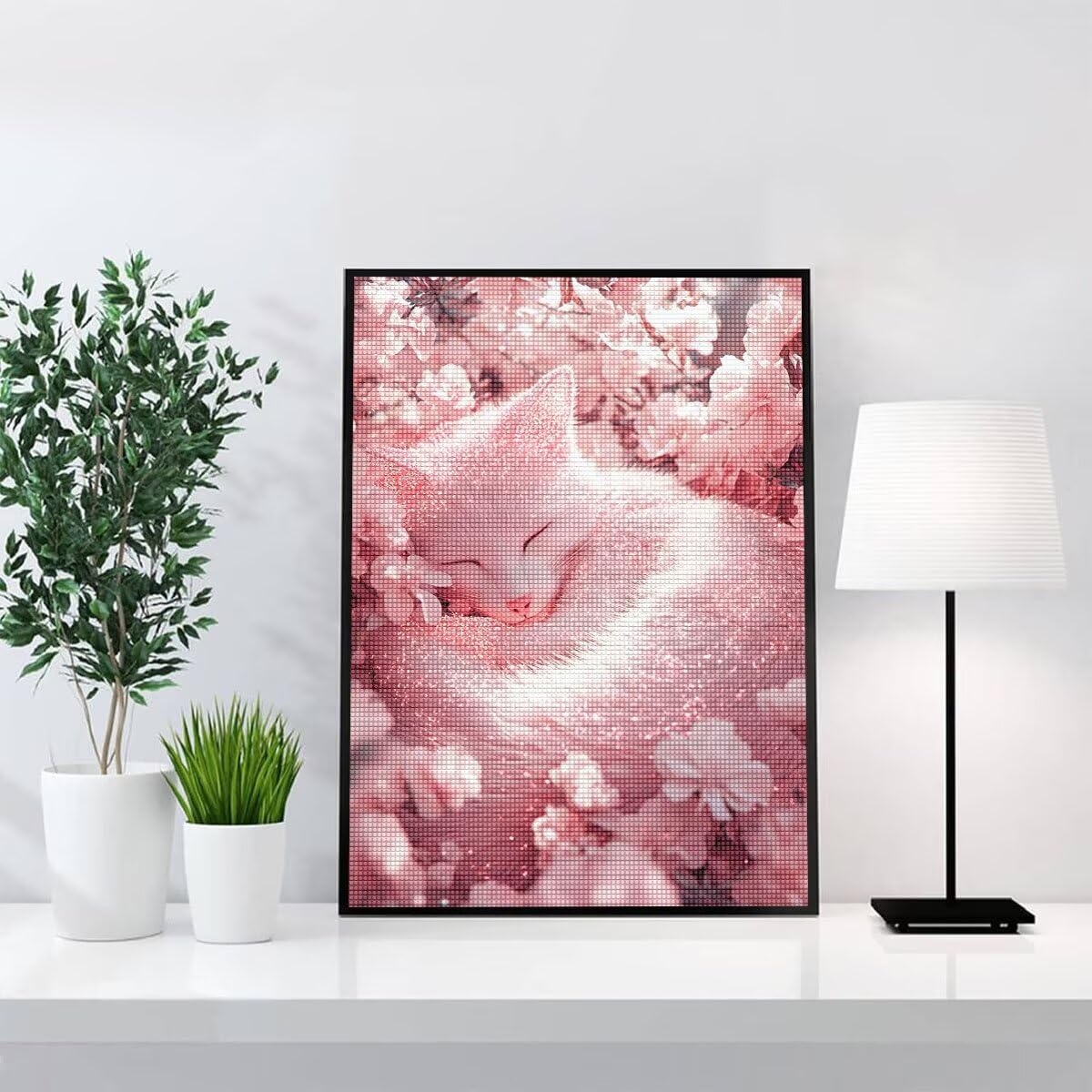 Diamond Painting Kit Completo, Diamond Painting Fox, 5D Quadrato Pittura Diamante Kit Manualidades Adultos DIY Diamantini Crystal Art Disegni Ricamo a Punto Croce Artigianale, 60x90cm Fiori j0-612