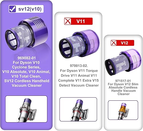 Miniatura 8 de Filtro de aspiradora inalámbrico V7 V8 mejorado para aspiradora inalámbrica Dyson V7 V8 Animal y V8 Absolute, 4 prefiltros, 4 postfiltros, 1