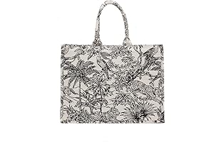 Goyard Dupe: Exquisite Retro Handbag with Flower Embroidery and Doodle Design