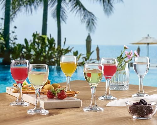 Miniatura 6 de Pasabahce Premimum - Juego de 6 vasos de chupito Bistro Cordial y Licor extra de 2 onzas (60 cc) - Mini copas de vino - Copa de diseño único - Vasos