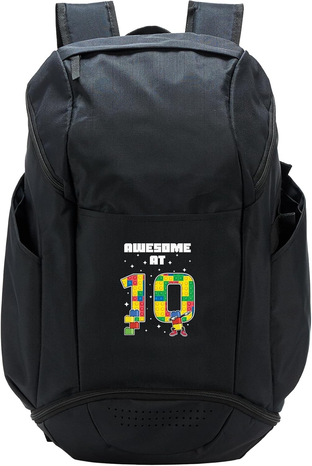 Awesome At 10 Year Old Block Building Bricks Kids Birthday Sport Backpack