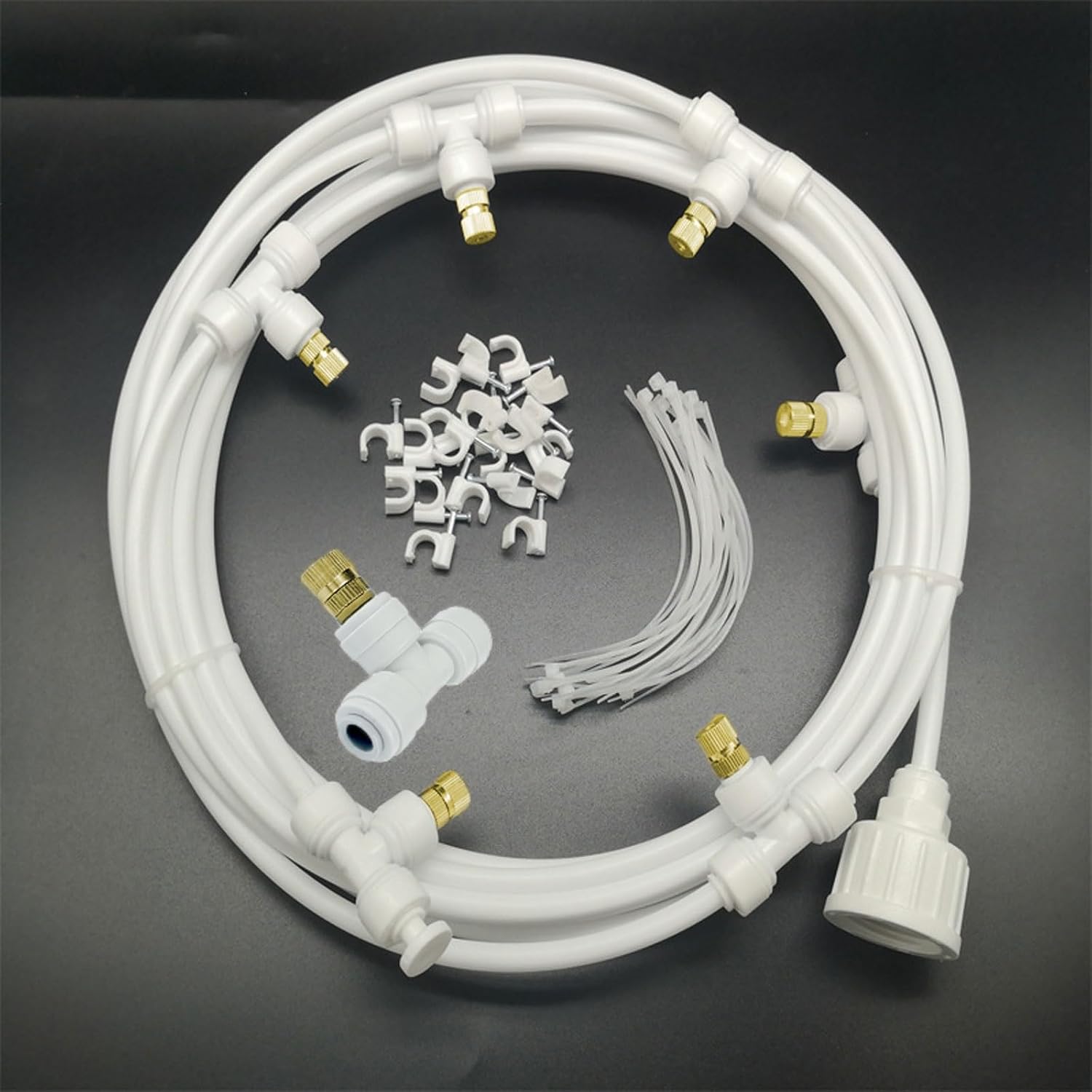 Outdoor Misters Cooling System with Brass Fog Nozzles, Garden Irrigation Misting Sprinkler System, Garden Greenhouse Watering System Hose(24M(78.7ft))