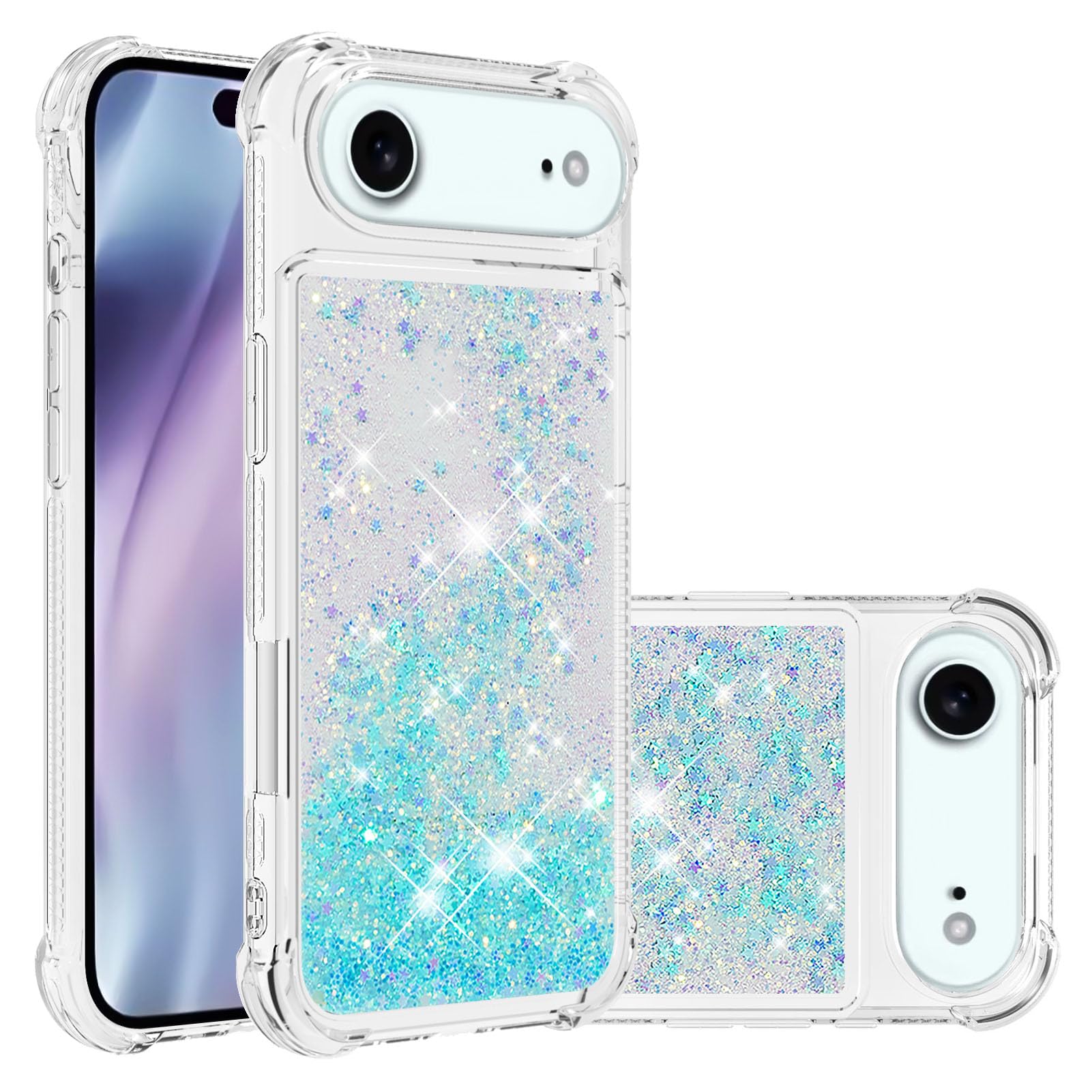 Coque iPhone 2025 Air sable mouvant fluide brillant transparent YBL - 7