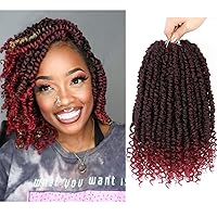 Vista 25 de Cabello de Ganchillo Passion Twist, Cabello Passion Twist de 12 Pulgadas, 8 Paquetes de Cabello Passion Twist Pre-Retorcido, Trenzas de Ganchillo