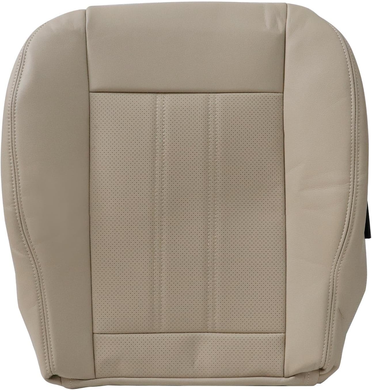 NLQR Medium Tan Front Driver or Passenger Side Bottom Replacement Perforated Microfiber Leather Seat Covers Compatible with Chrysler Town & Country 2011-2016 fit for Dodge Grand Caravan 2008-2020