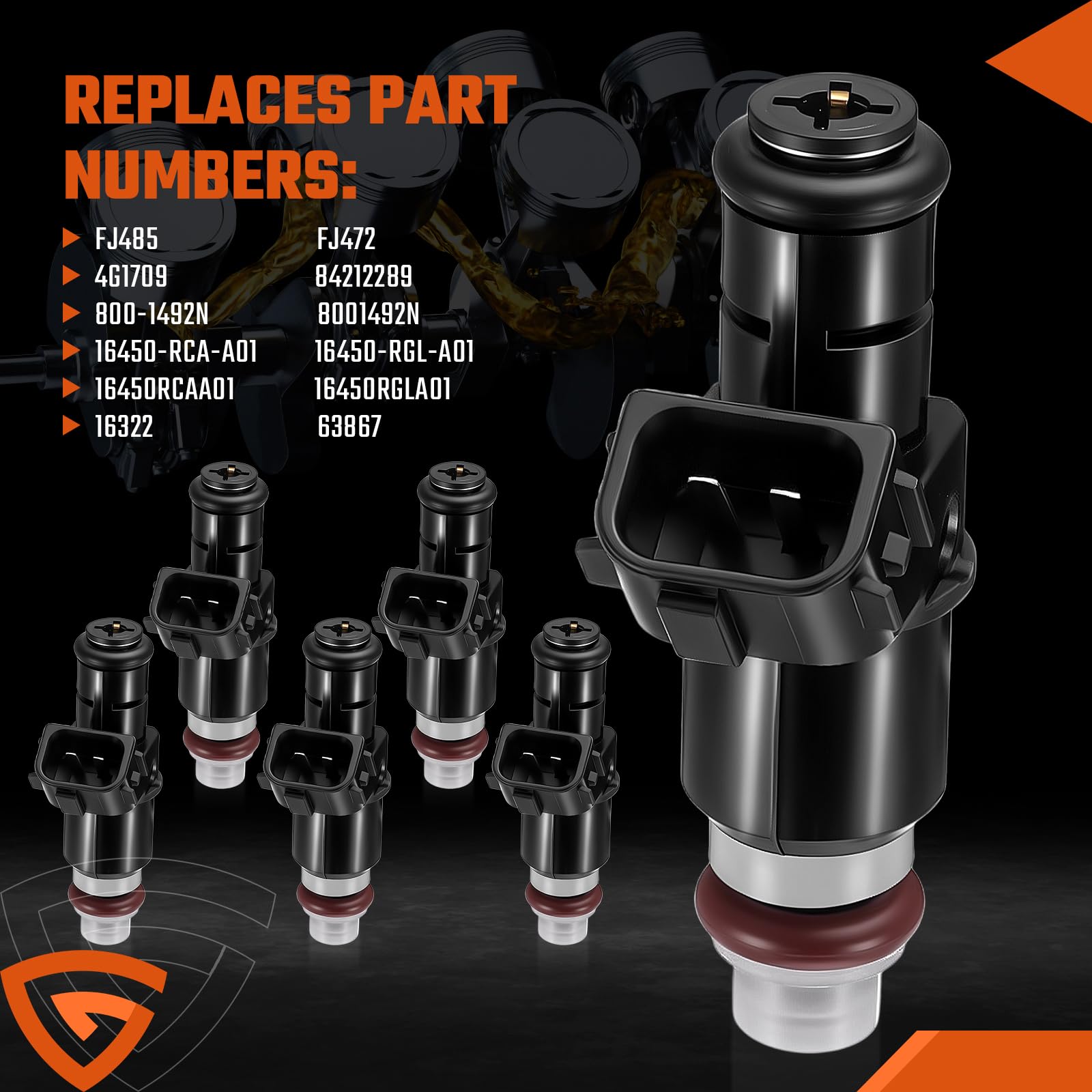 Inyectores de combustible para Honda Accord 2003-2007, Pilot 2005-2011, Odyssey 2005-2017, Ridgeline 2006-2014 y apto para Acura MDX, TL y Saturn Vue, 3.0L 3.5L, juego de 6, repuesto # 8001499. 2N