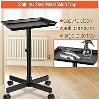 Vista 3 de Bandeja de salón con ruedas,Carrito de belleza con ruedas ajustable en altura,Equipo profesional de salón para peluquería/Spa/uso doméstico Negro