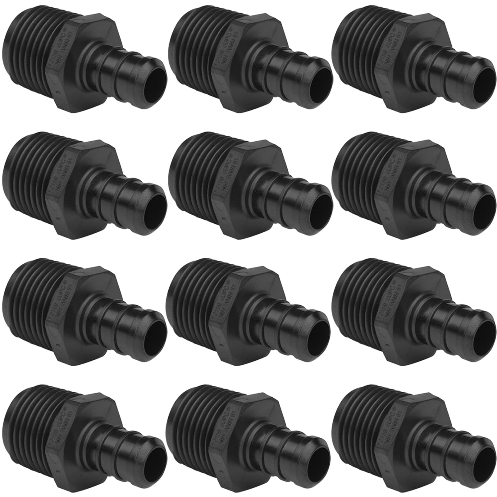 XFITTING 100 Pack 1/2 PEX X 1/2 Male NPT Adapters – Poly Alloy, Lead Free, Crimp Fittings, NSF