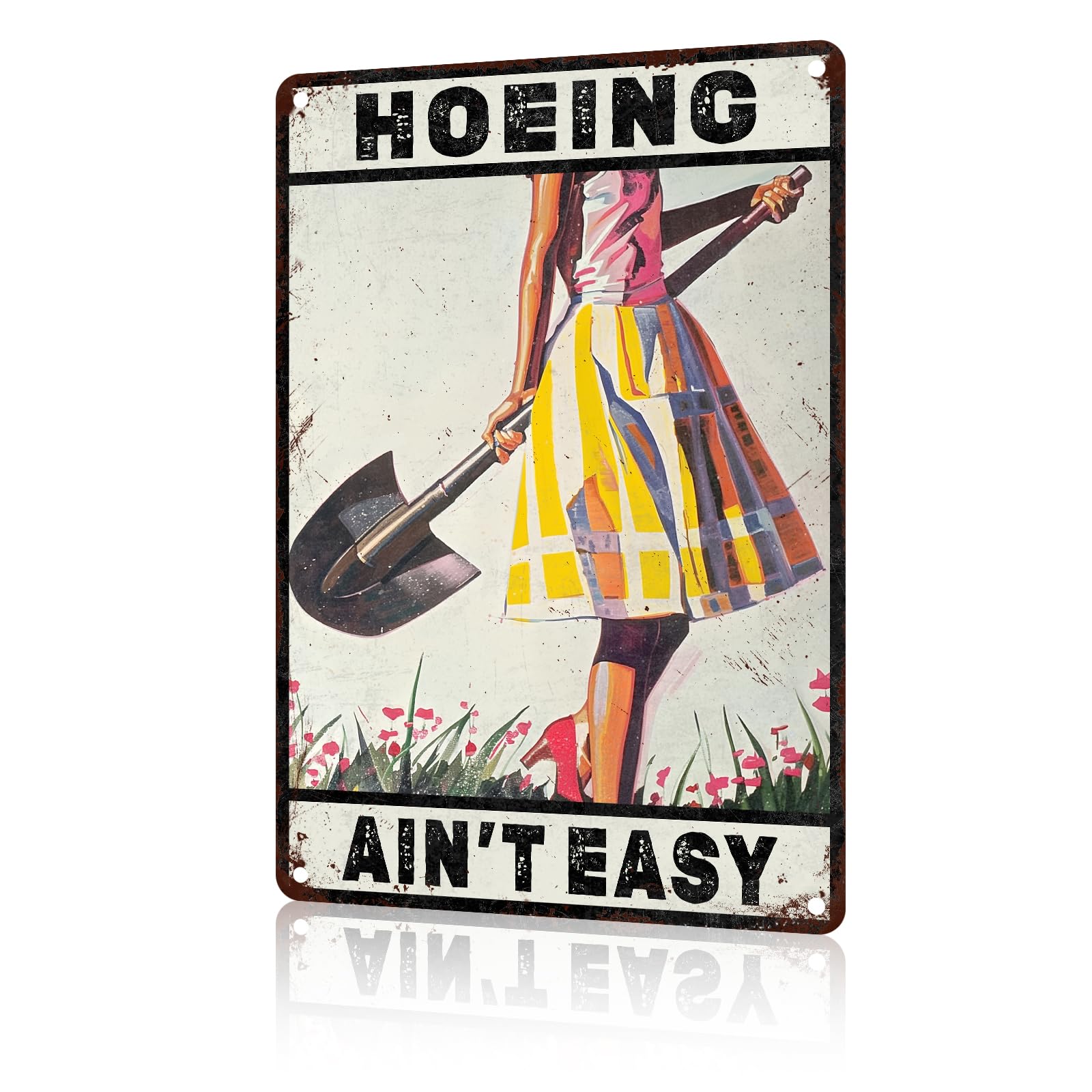 Anceky Aluminum Metal Signs Gardening Because Murder is Wrong Tin Sign for Home Kitchen Retro Decor Yard Garden Outdoor 12×16 Inch