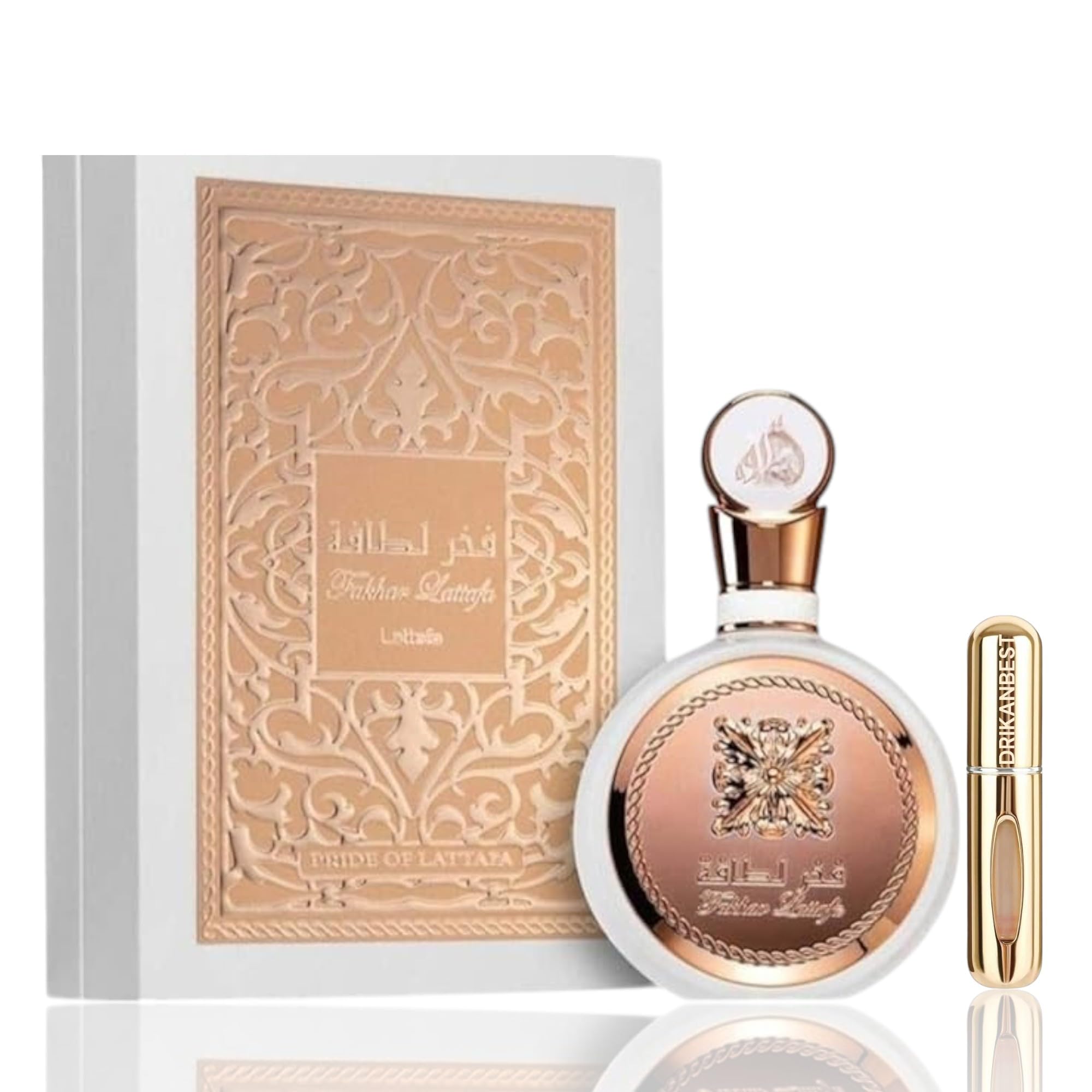 Perfume Fakhar Rose (ORIGINAL) para mujer Eau de Parfum 100ml+REGALO Atomizador DRIKANBEST recargable 5ml